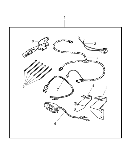 2009 Jeep Wrangler Bracket-Fog Lamp Diagram for 68020202AA