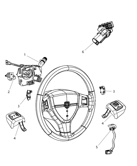 2008 Dodge Ram 3500 Switches - Steering Column & Wheel Diagram