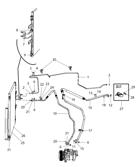 2010 Dodge Ram 2500 Condenser And Transmission Cooler Diagram for 2AMC3878AA