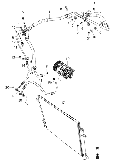 2019 Chrysler Pacifica A/C Plumbing Diagram 1