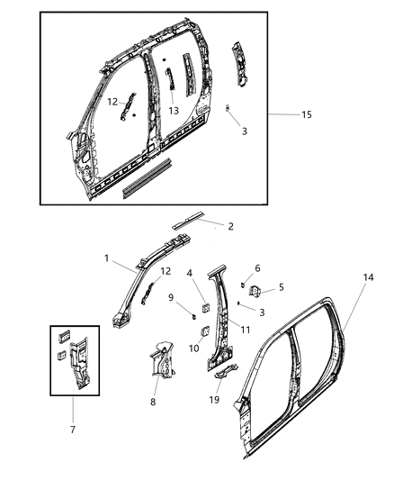2015 Ram 3500 Pickup Front Aperture Panel Diagram 1