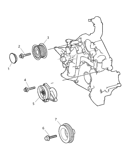 2004 Chrysler Crossfire Pulley & Related Parts Diagram