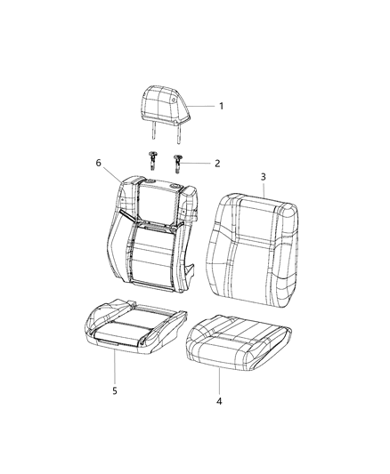 2019 Chrysler 300 Front Seat Cushion Cover Diagram for 5ZC09ML2AA