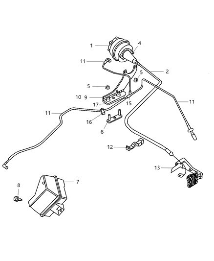 2006 Chrysler PT Cruiser Cable-Speed Control Diagram for 4891144AB