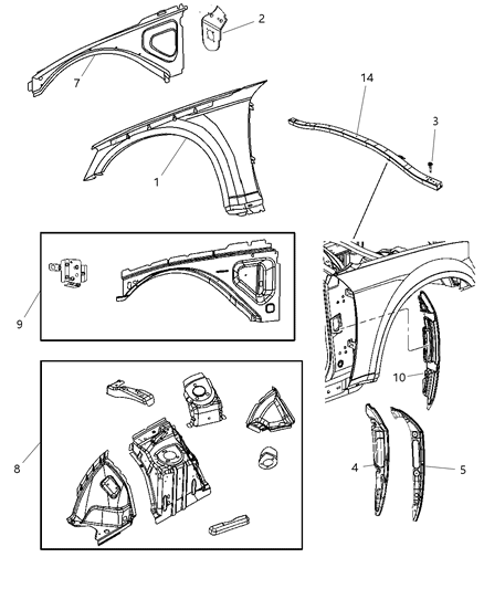 2011 Dodge Challenger Fender-Front Diagram for 4816165AF