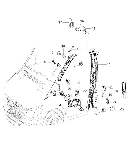 2009 Dodge Sprinter 3500 Interior Moldings And Pillars - Cab Chassis Diagram