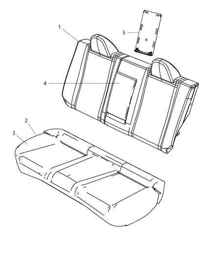 2011 Chrysler 200 Rear Seat - Split Seat Diagram 2