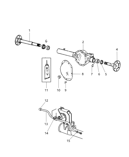 1998 Dodge Durango Cover Kit Differential Diagram for 4882707