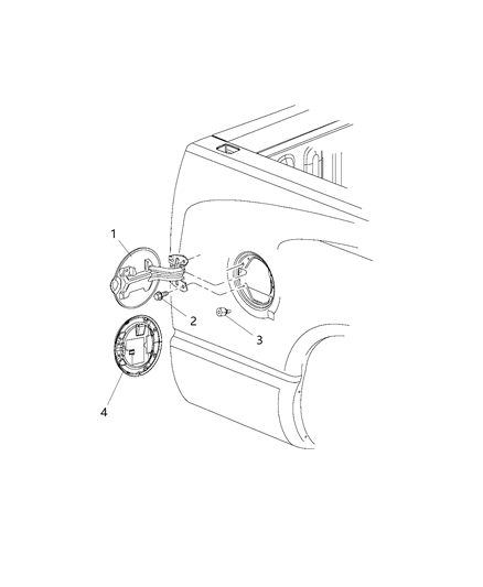 2014 Ram 2500 Fuel Filler Housing & Door Diagram