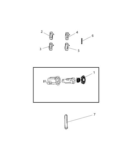2009 Dodge Viper Decklid Cylinder & Key Diagram
