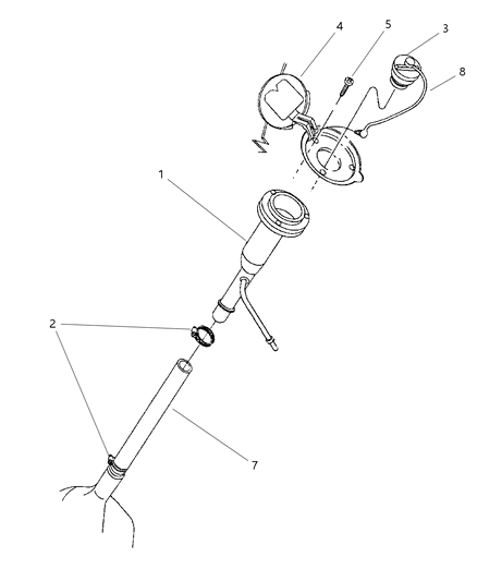 2001 Chrysler Prowler Filler-Fuel Filler Tube Mounting Diagram for 4815924