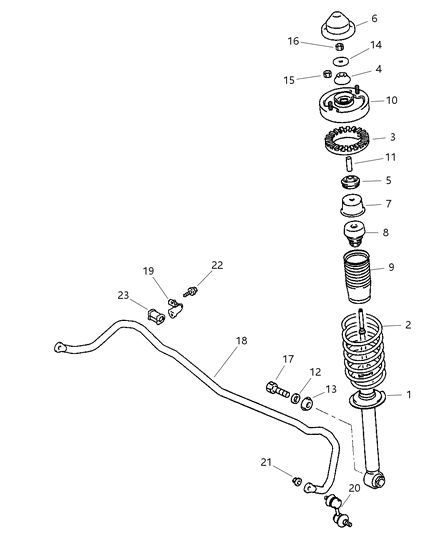 2001 Dodge Stratus Rear Suspension Strut, Spring And Stabilizer Diagram