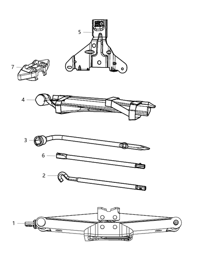 2014 Dodge Durango Jack Assembly & Tools Diagram