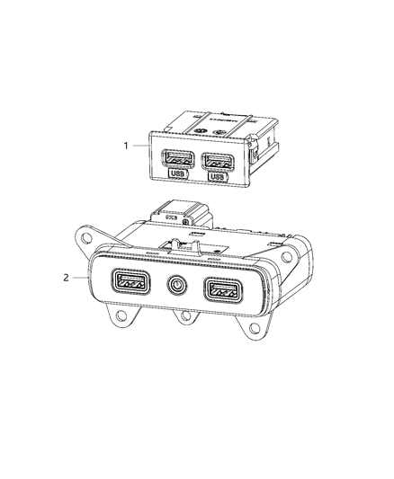 2018 Jeep Grand Cherokee U Connect Media & Charging Center Diagram