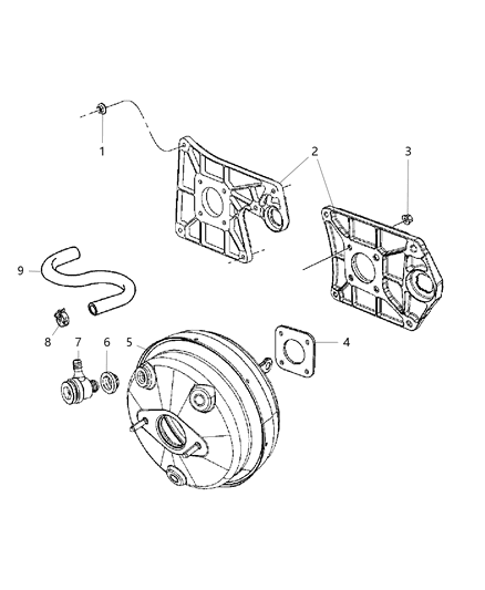 2007 Jeep Wrangler Hose-Brake Booster Diagram for 52129134AB