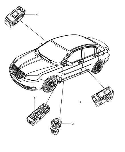 2014 Dodge Avenger Switches Doors Decklid & Liftgate Diagram