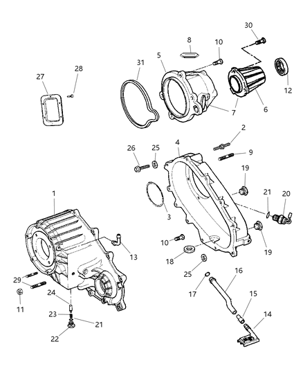 2000 Dodge Ram 2500 Case & Related Parts Diagram 2