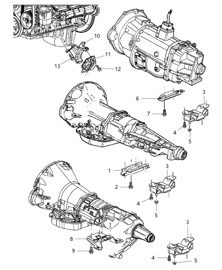 2004 Dodge Ram 3500 Bracket-Engine Mount Diagram for 52021135AA