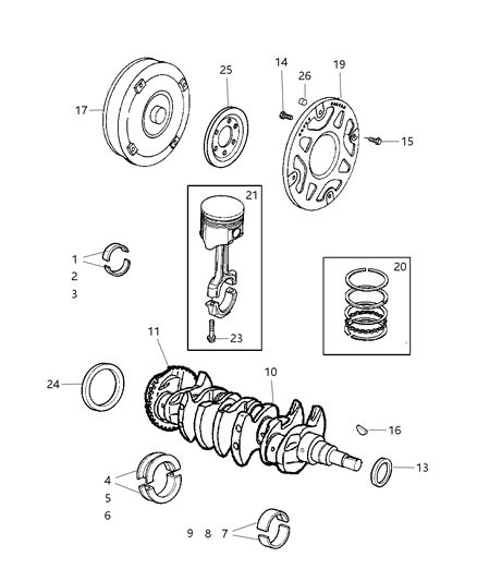 2003 Dodge Neon Piston Diagram for 5086925AA