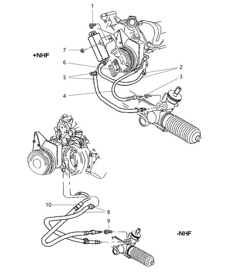 2001 Dodge Durango Power Steering Hoses Diagram 1