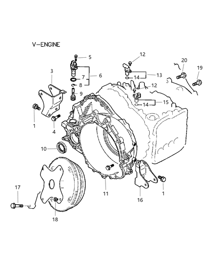 2001 Chrysler Sebring Sensor-Transmission Output Speed Diagram for MD759164