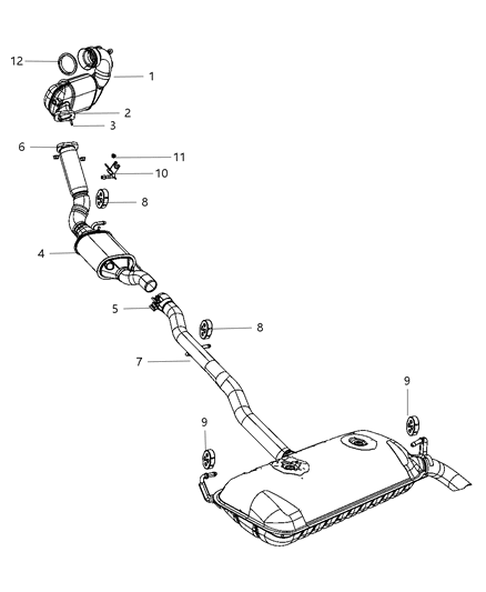 2012 Dodge Caliber Exhaust Muffler And Tailpipe Diagram for 5147047AB