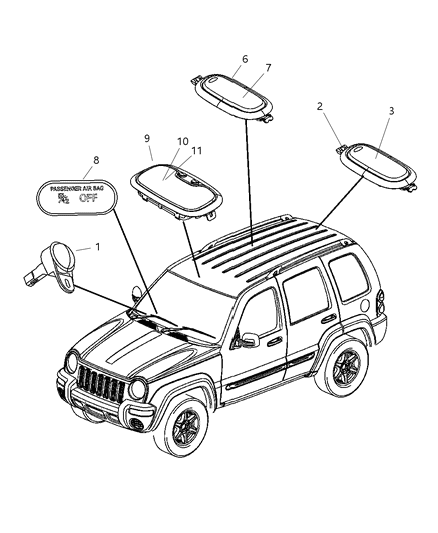 2006 Jeep Liberty Lamp-Reading Diagram for WT01BD1AA