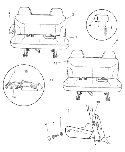1998 Dodge Caravan Rear Seats Diagram 2