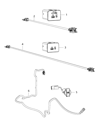 2015 Ram 1500 U Connect Media & Charging Center Diagram