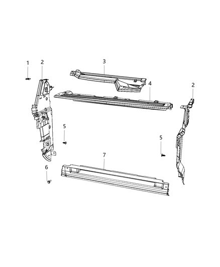 2020 Jeep Compass Radiator Seals, Shields, & Baffles Diagram