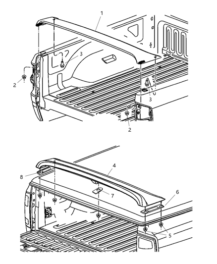 2006 Dodge Ram 1500 Spoiler-Rear Air Dam Diagram for 5029787AB