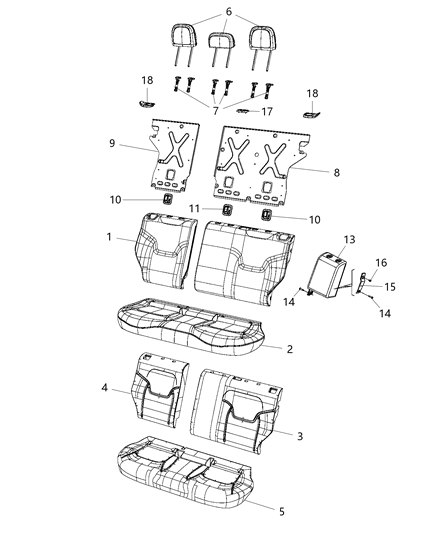 2020 Jeep Renegade HEADREST-Rear Diagram for 5YS25PS4AA
