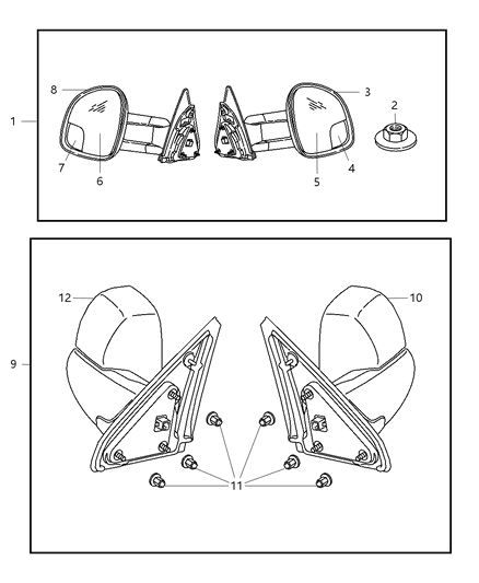 2009 Dodge Ram 3500 Cab Chassis Mirror Kit Diagram