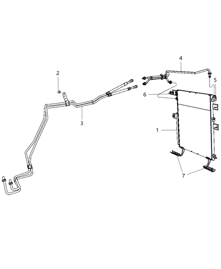 2011 Ram 3500 Cab Chassis Transmission Oil Cooler & Lines Diagram 2