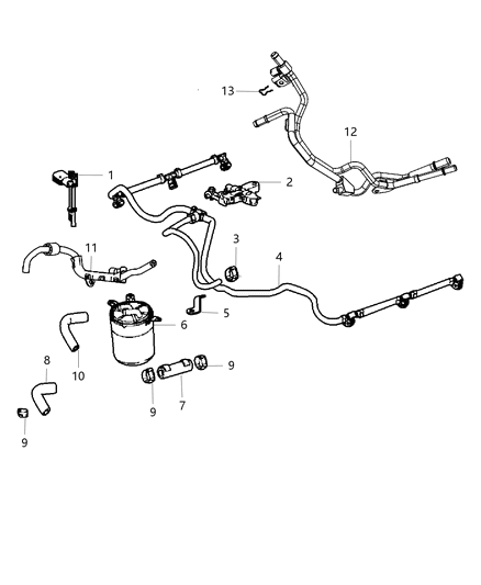 2009 Jeep Grand Cherokee HPPUMP HOS-Fuel Filter Diagram for 68003484AB