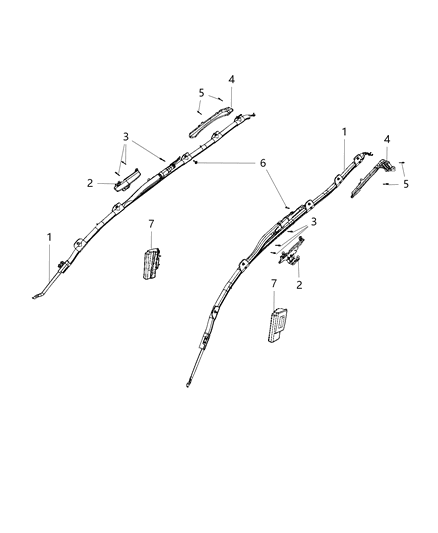 2021 Jeep Cherokee Air Bags, Side Diagram