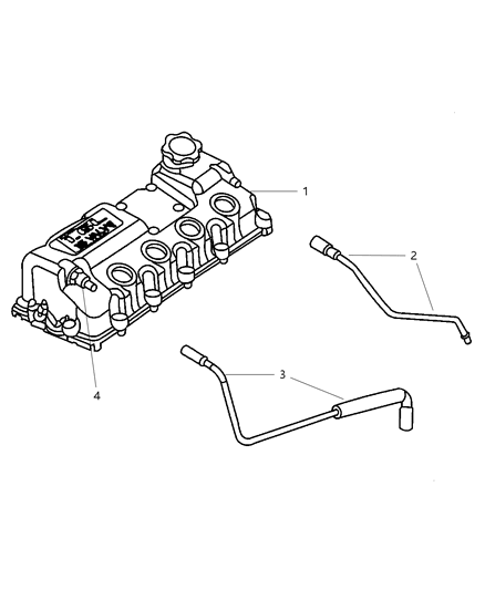 2006 Chrysler PT Cruiser Crankcase Ventilation System Diagram 1