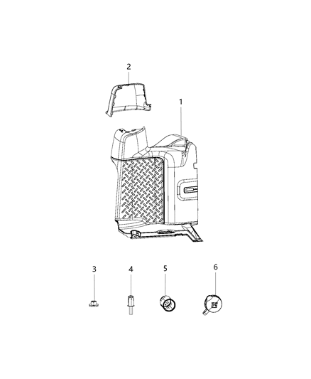 2017 Jeep Wrangler Quarter Trim Panel Diagram