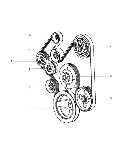 2008 Dodge Ram 3500 Cab Chassis Pulley & Related Parts Diagram 1