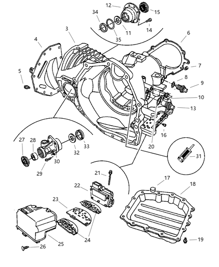 1997 Chrysler Sebring Case, Extension & Solenoid Diagram