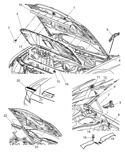 2006 Chrysler 300 Hood Diagram