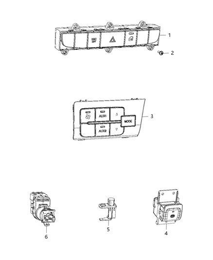 2018 Ram ProMaster 3500 Switches - Instrument Panel Diagram