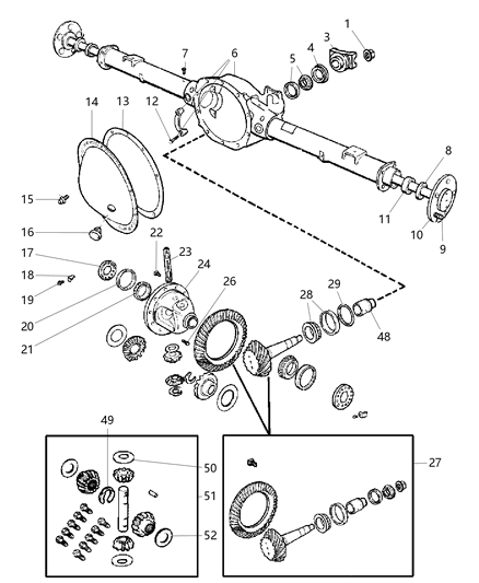 2006 Dodge Durango Axle, Rear, With Differential And Carrier Diagram 2