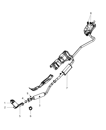 2010 Dodge Journey Exhaust Muffler And Tailpipe Diagram for 5273508AD