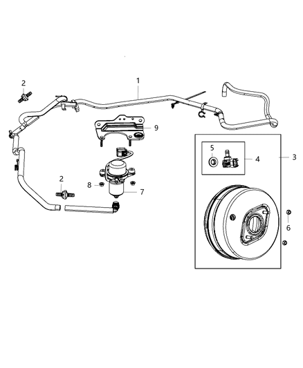 2011 Dodge Durango Booster & Pump, Vacuum Power Brake Diagram