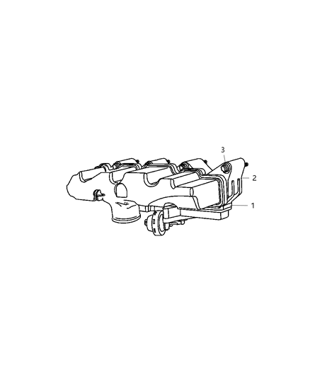 2009 Chrysler PT Cruiser Exhaust Manifold / Turbocharger & Oil Hoses / Tubes & Heat Shield Diagram 1