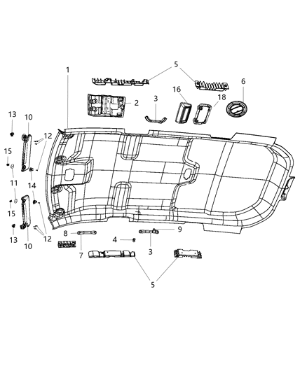 2018 Dodge Journey Counter-Side Air Bag Diagram for 68373018AA