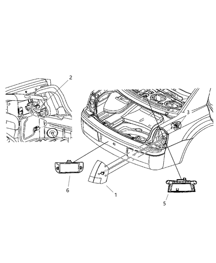 2005 Dodge Magnum Lamps - Rear Diagram 2