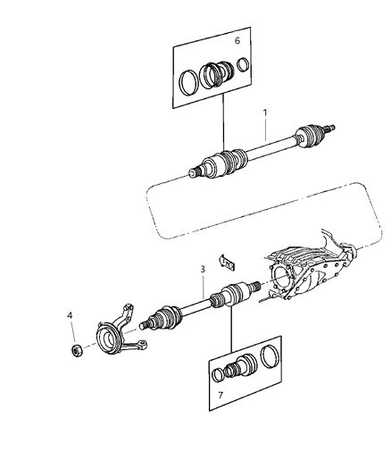 2000 Chrysler Sebring Convertible Shaft - Front Drive Diagram