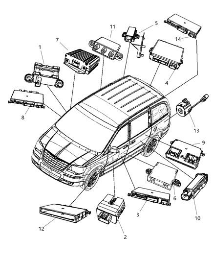 2008 Chrysler Town & Country Module-Sliding Door Diagram for 5082067AE